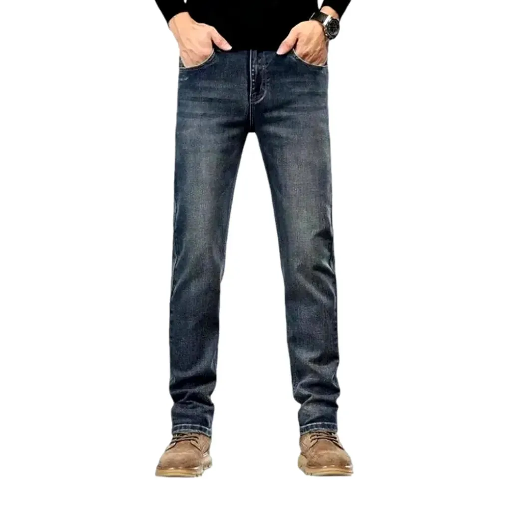 Classic tapered stonewashed men's jeans