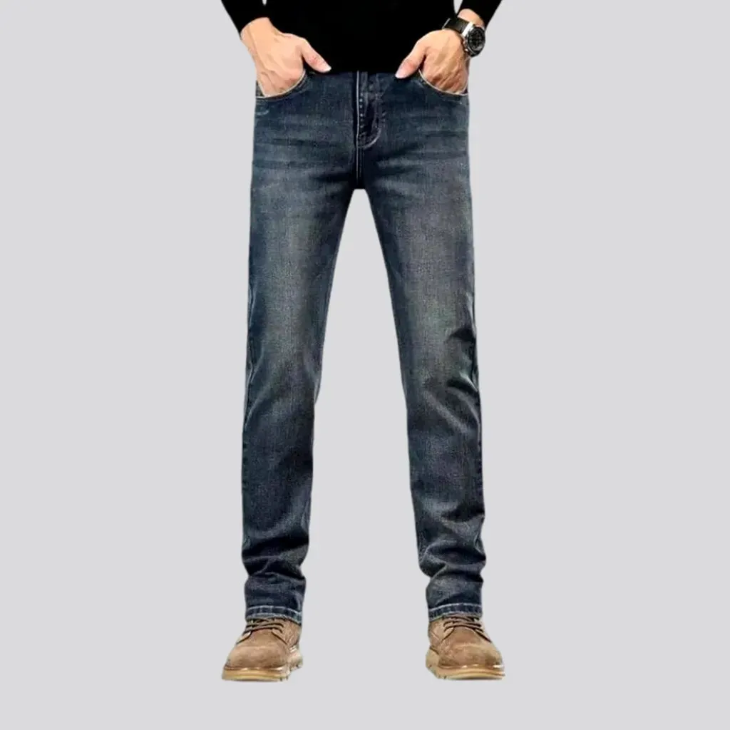 Classic tapered stonewashed men's jeans