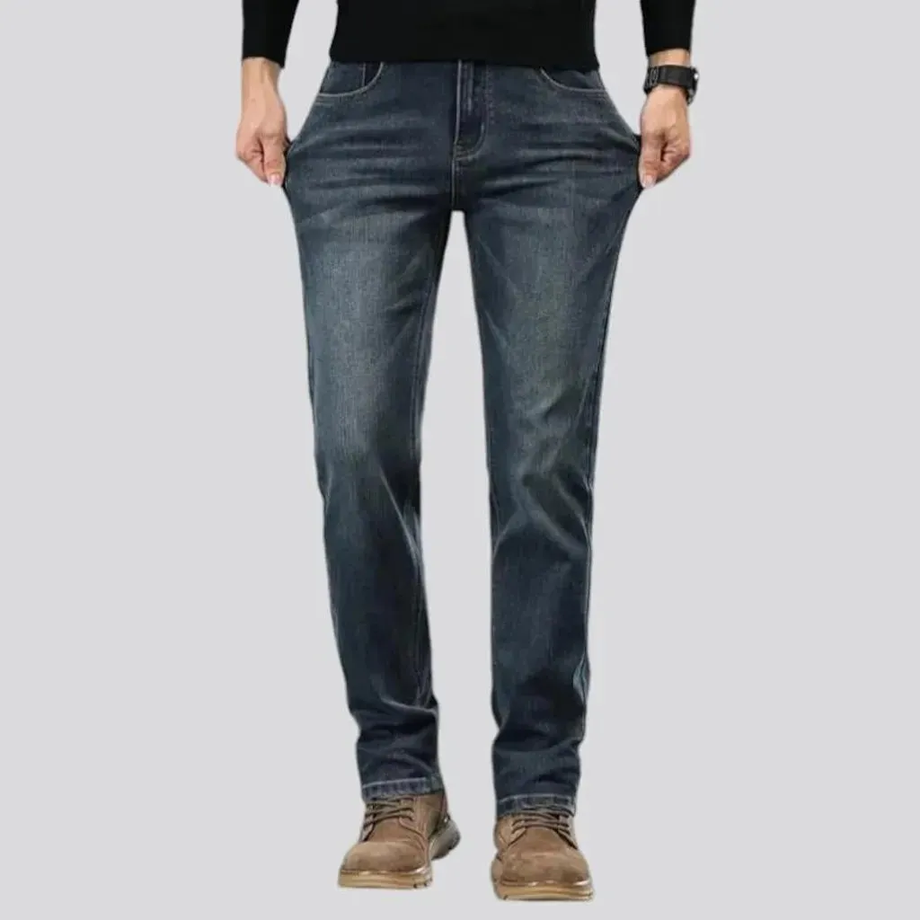 Classic tapered stonewashed men's jeans