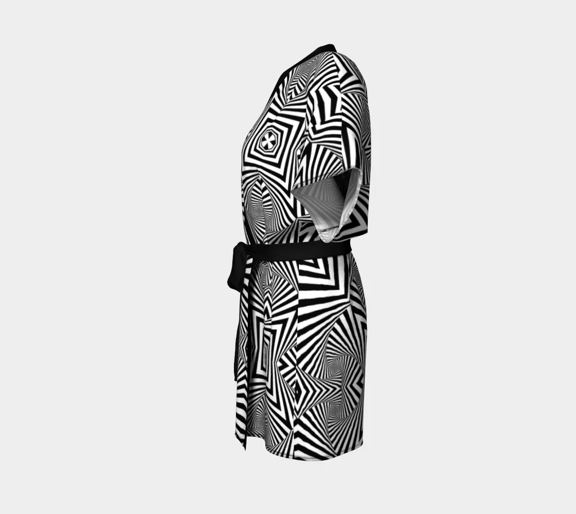 Closed eye visual kimono robe | Hubert S