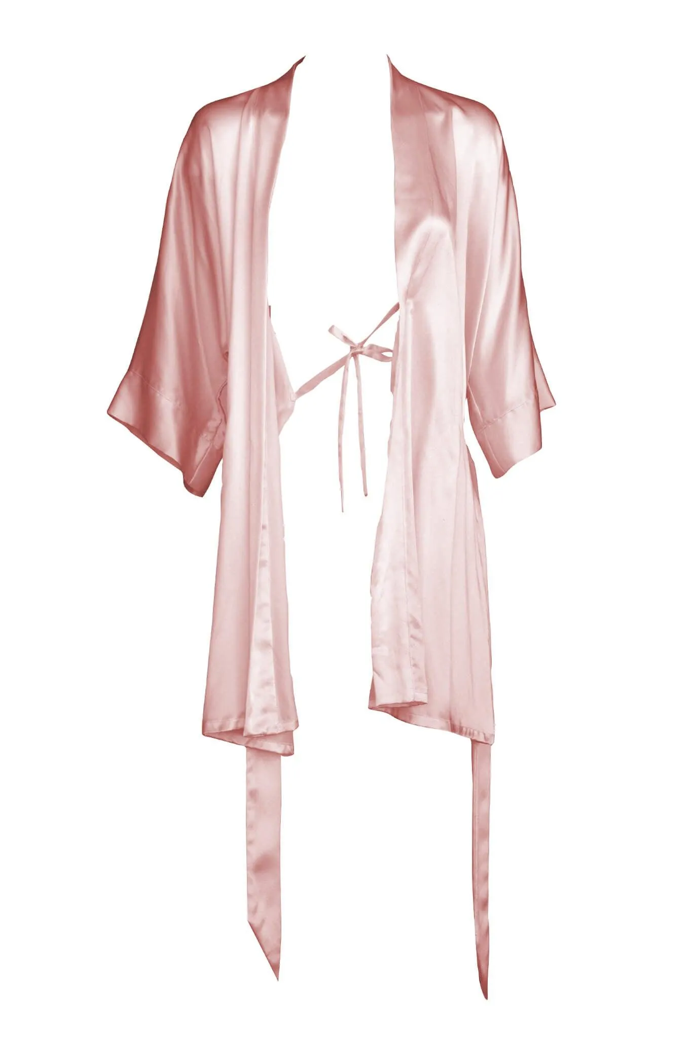 Coral Pink Silk Kimono