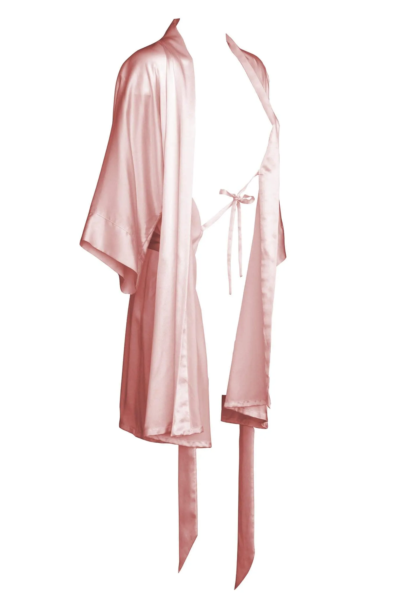 Coral Pink Silk Kimono