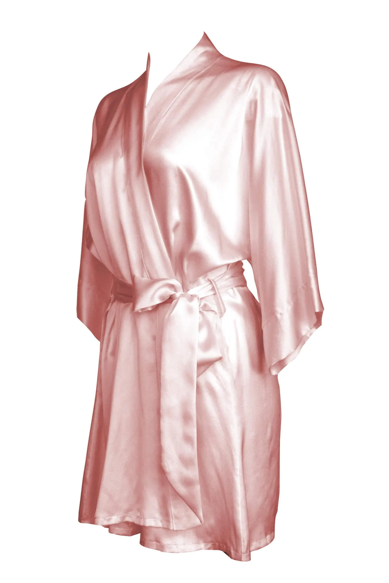 Coral Pink Silk Kimono