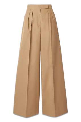 Corte Pleated Cotton-Canvas Wide-Leg Pants