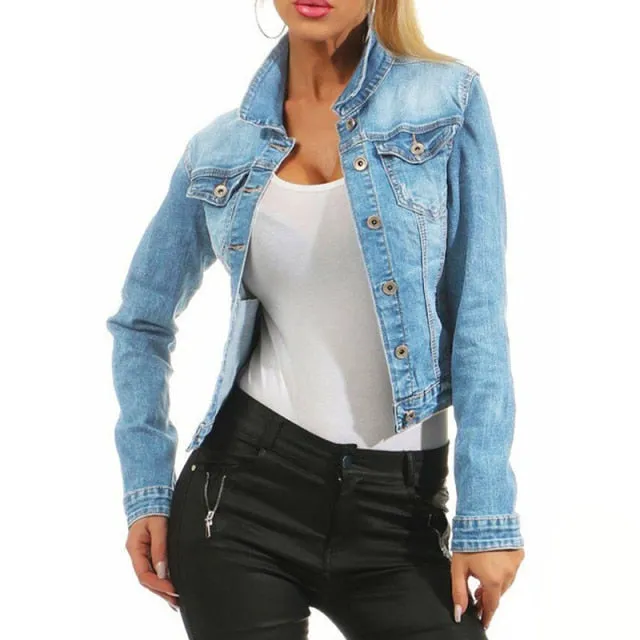 Cropped Denim Jacket | Women Jean Jacket | Denim Trucker Jacket | Women Denim Jacket | Blue Denim Jacket | Short Jean Jacket | Casual Jacket