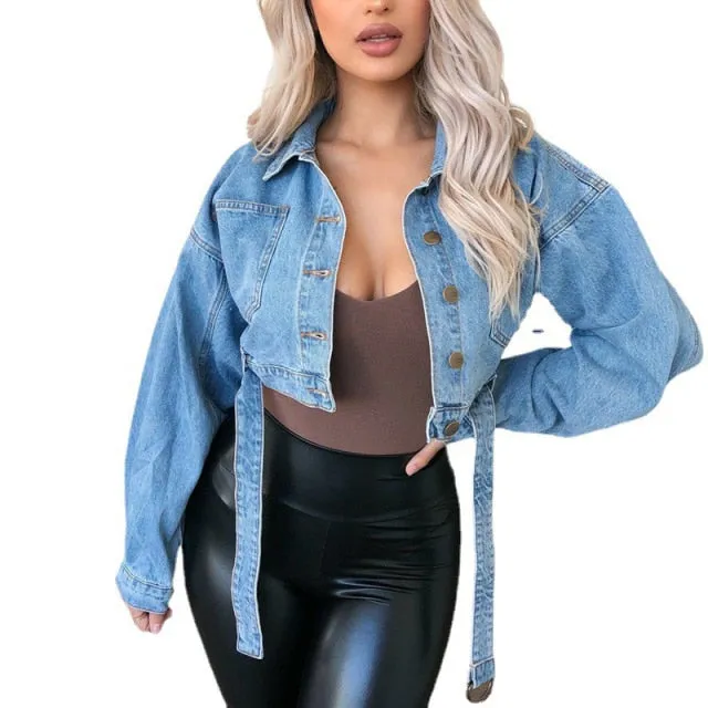 Cropped Denim Jacket | Women Jean Jacket | Denim Trucker Jacket | Women Denim Jacket | Blue Denim Jacket | Short Jean Jacket | Casual Jacket