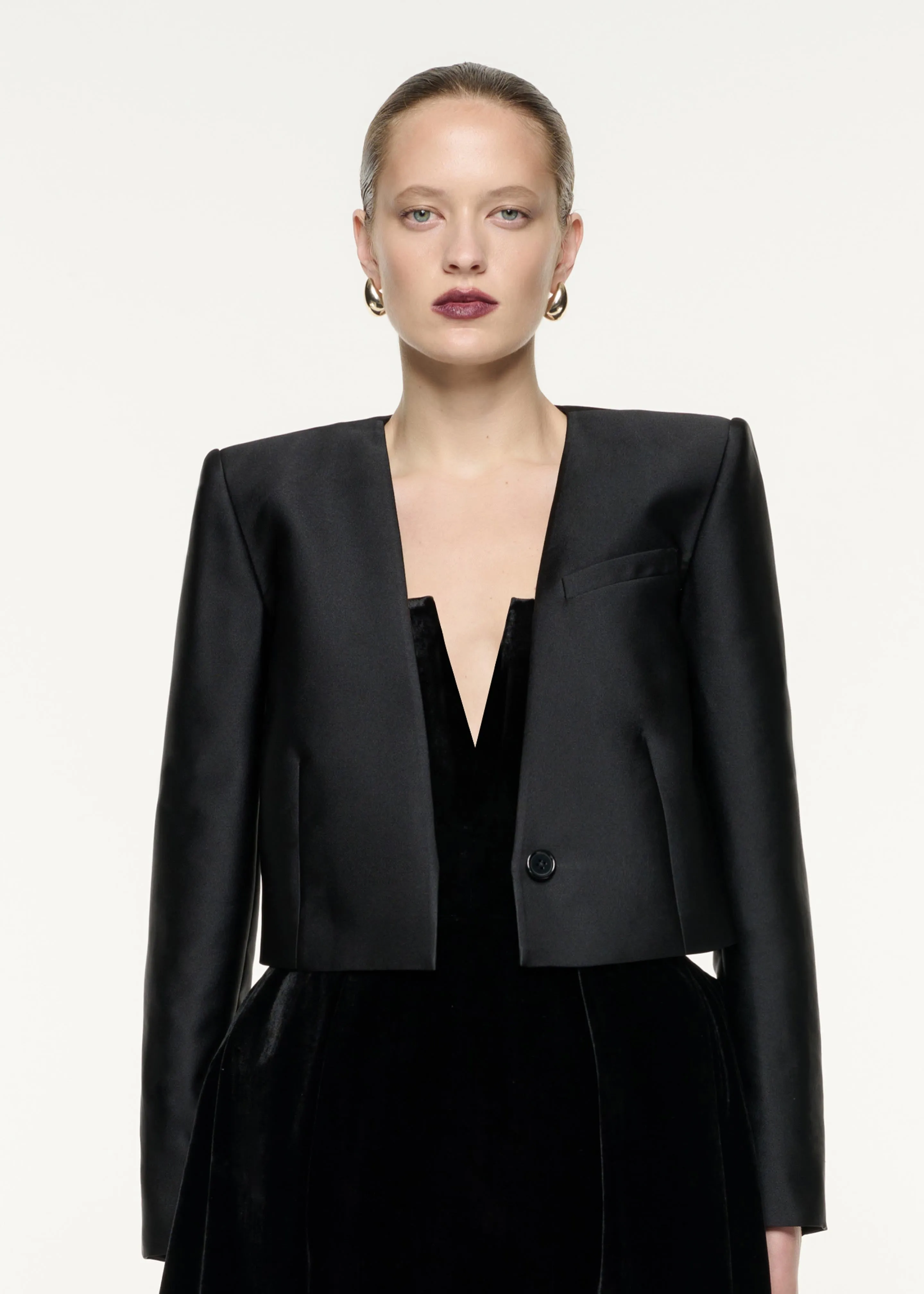 Cropped Taffeta Jacket