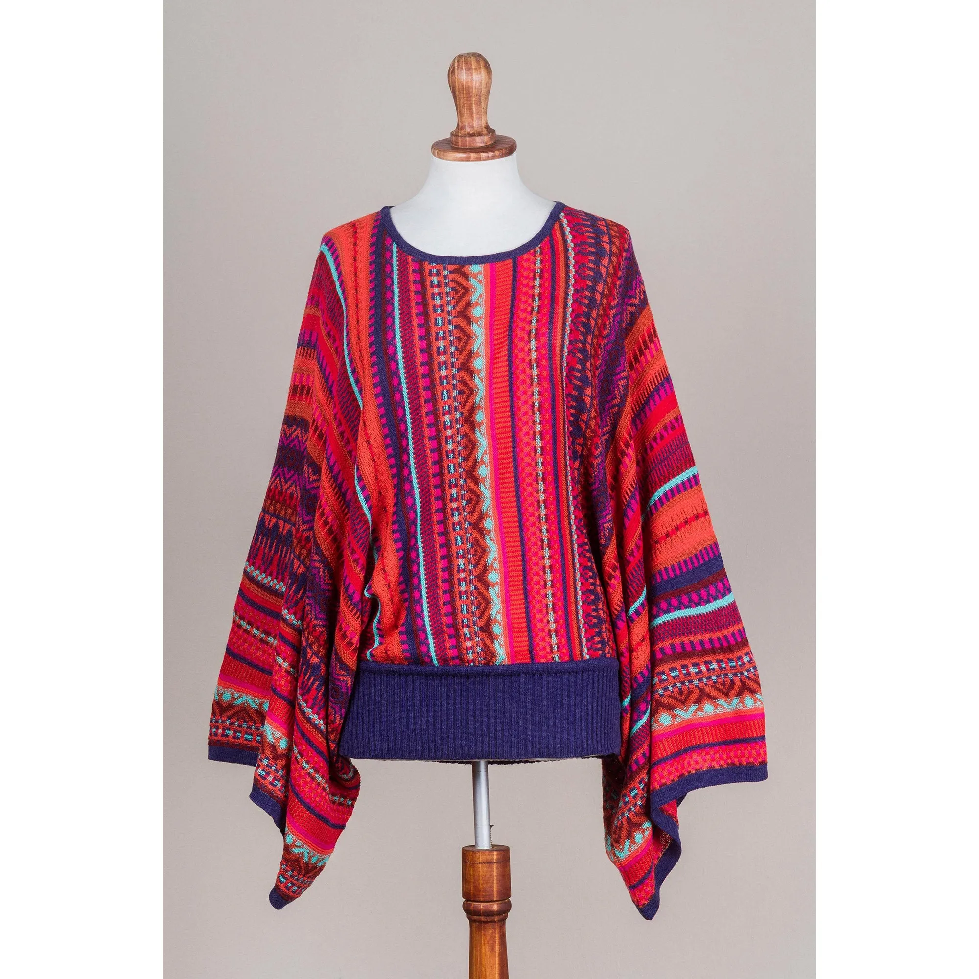 Cuzco Dance Multicolor Kimono Sleeve Sweater