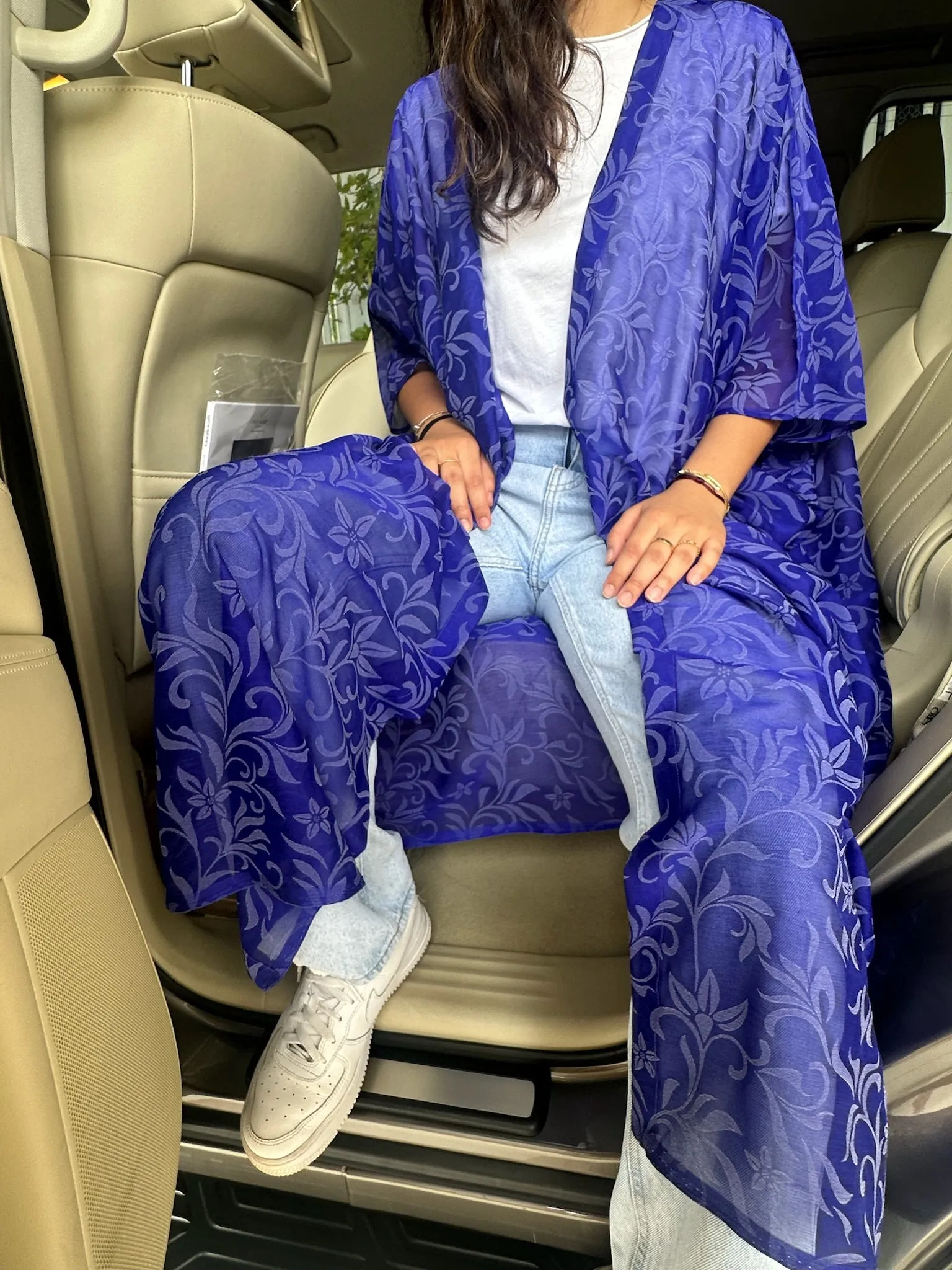 Dark Blue Cosmo Silk Abaya