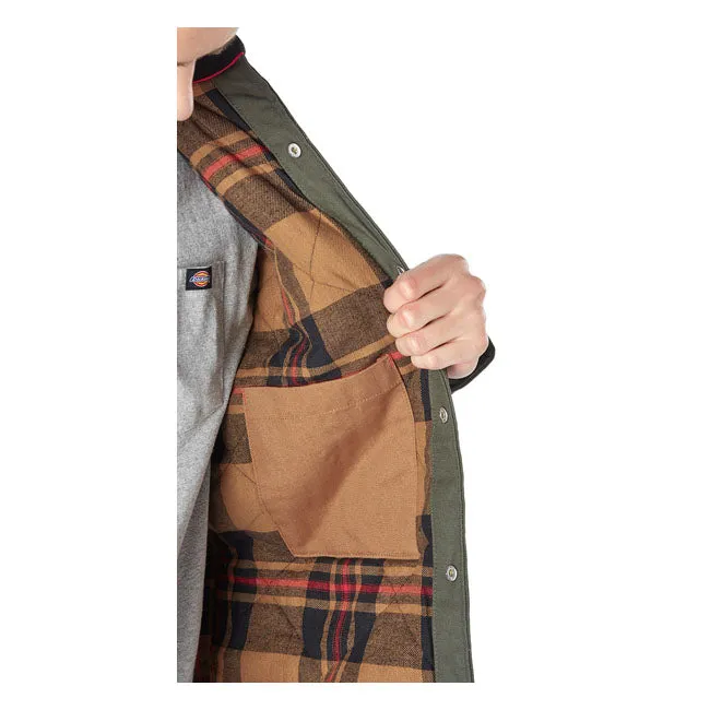 Dickies Duck Shirt Flannel Lined Jacket Dark Green