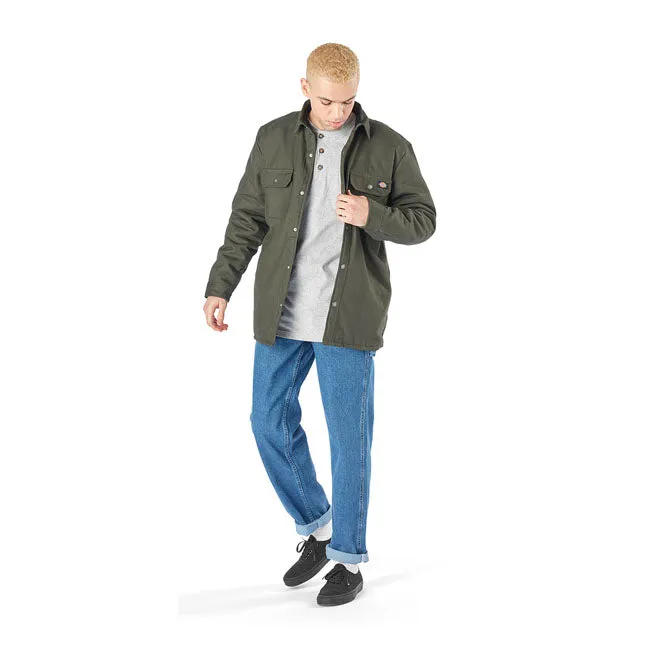 Dickies Duck Shirt Flannel Lined Jacket Dark Green