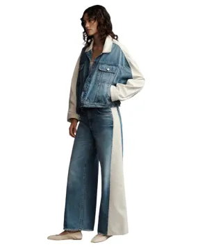 Dylan Jacket in White/Vintage Denim