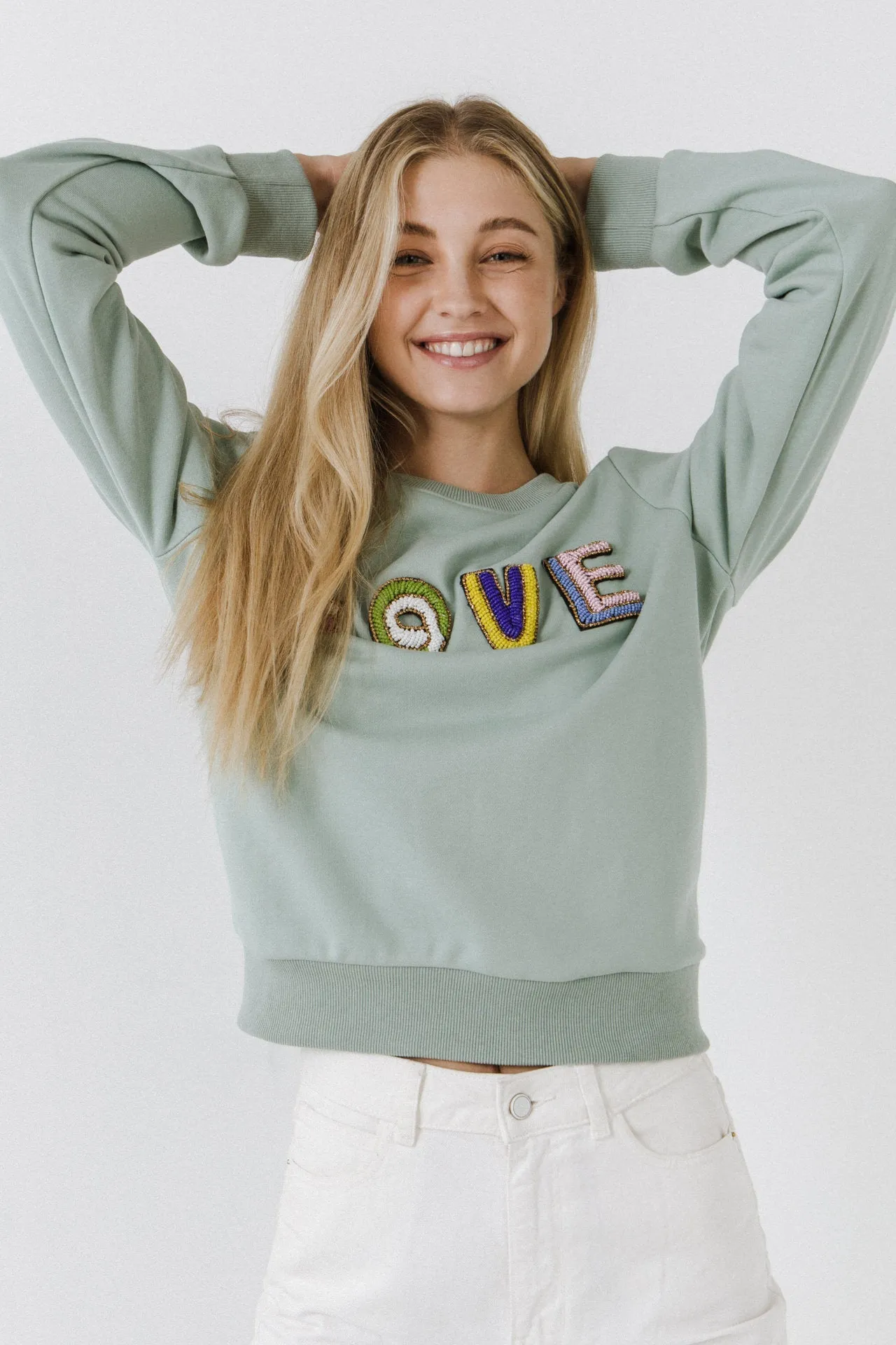 Endless Rose - Beads Lettering Sweatshirt