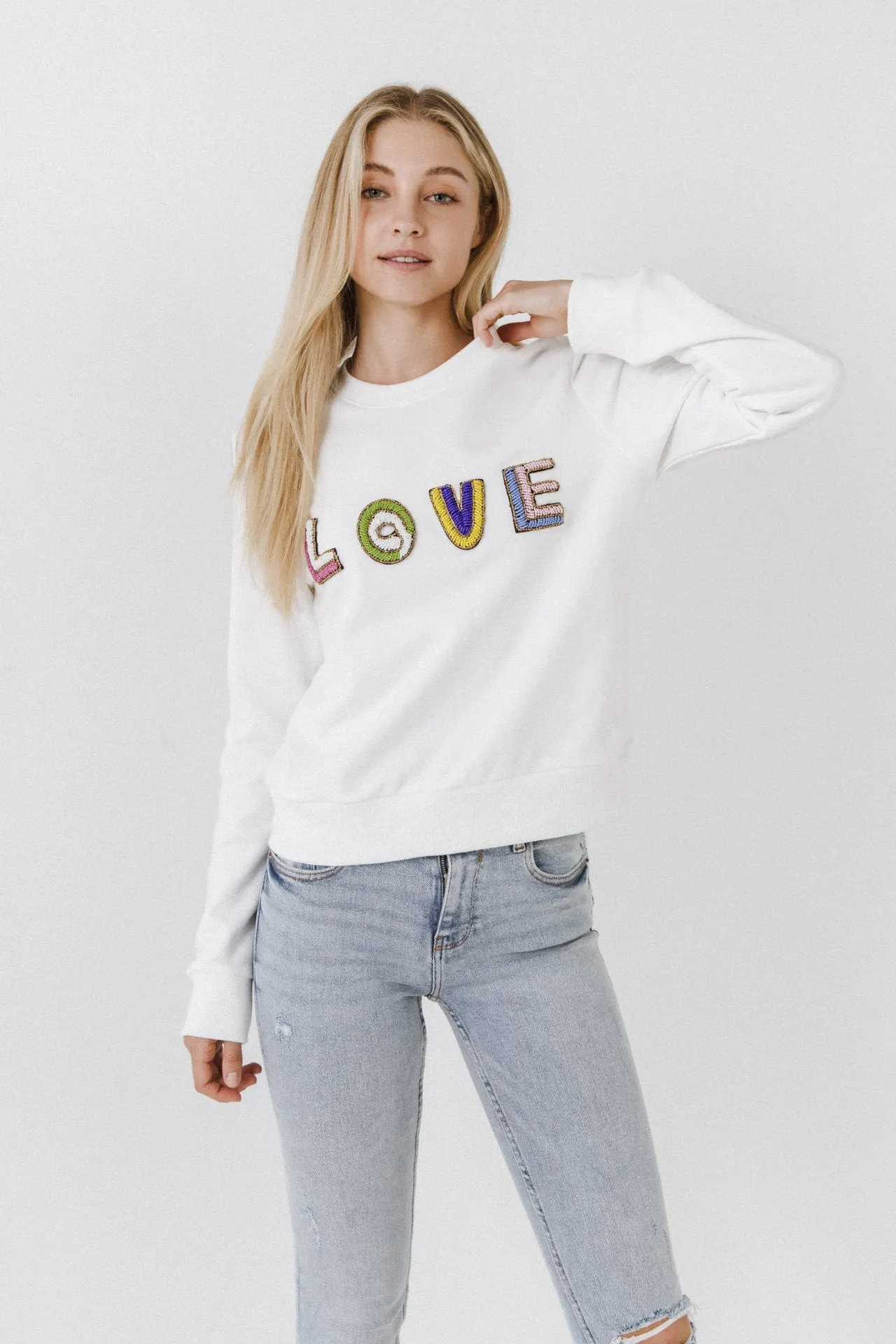 Endless Rose - Beads Lettering Sweatshirt