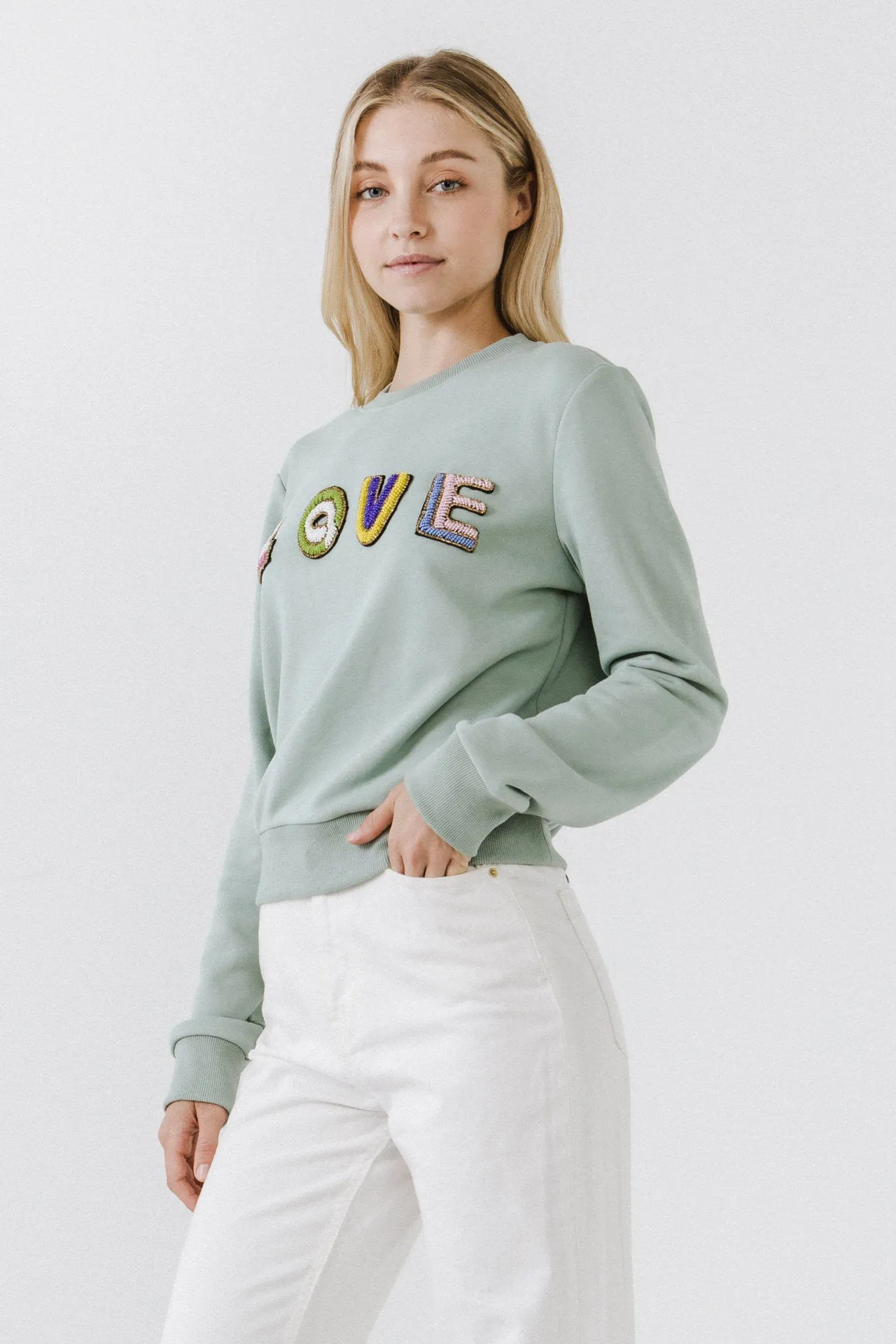 Endless Rose - Beads Lettering Sweatshirt