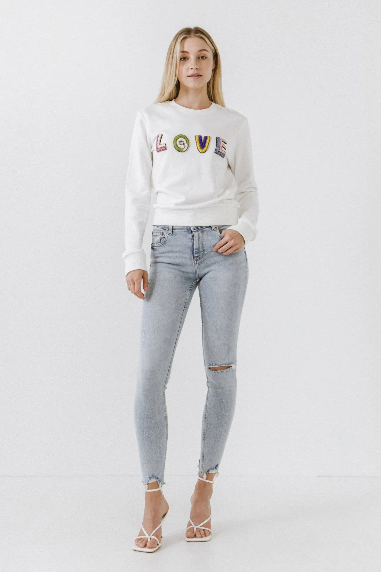 Endless Rose - Beads Lettering Sweatshirt
