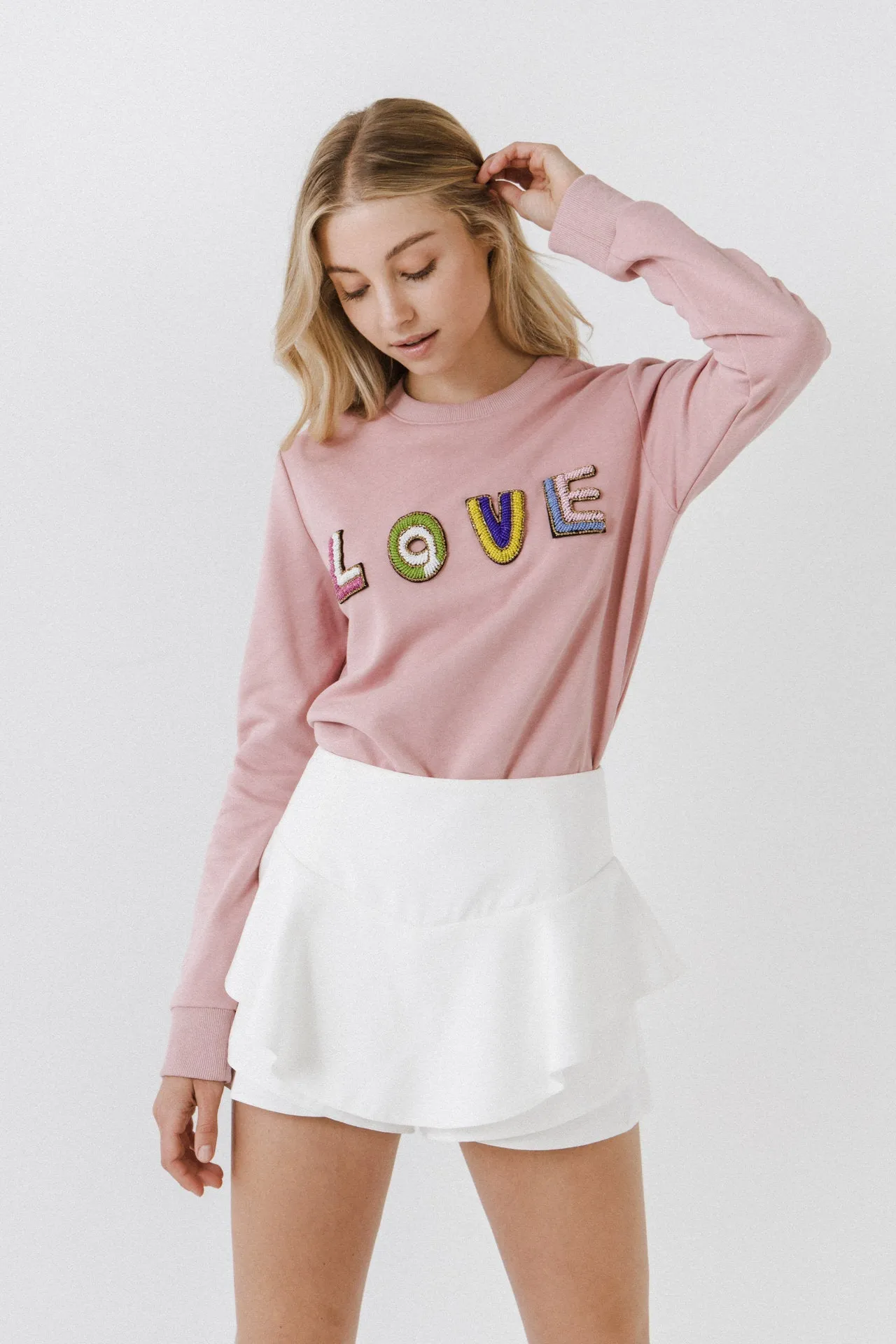 Endless Rose - Beads Lettering Sweatshirt