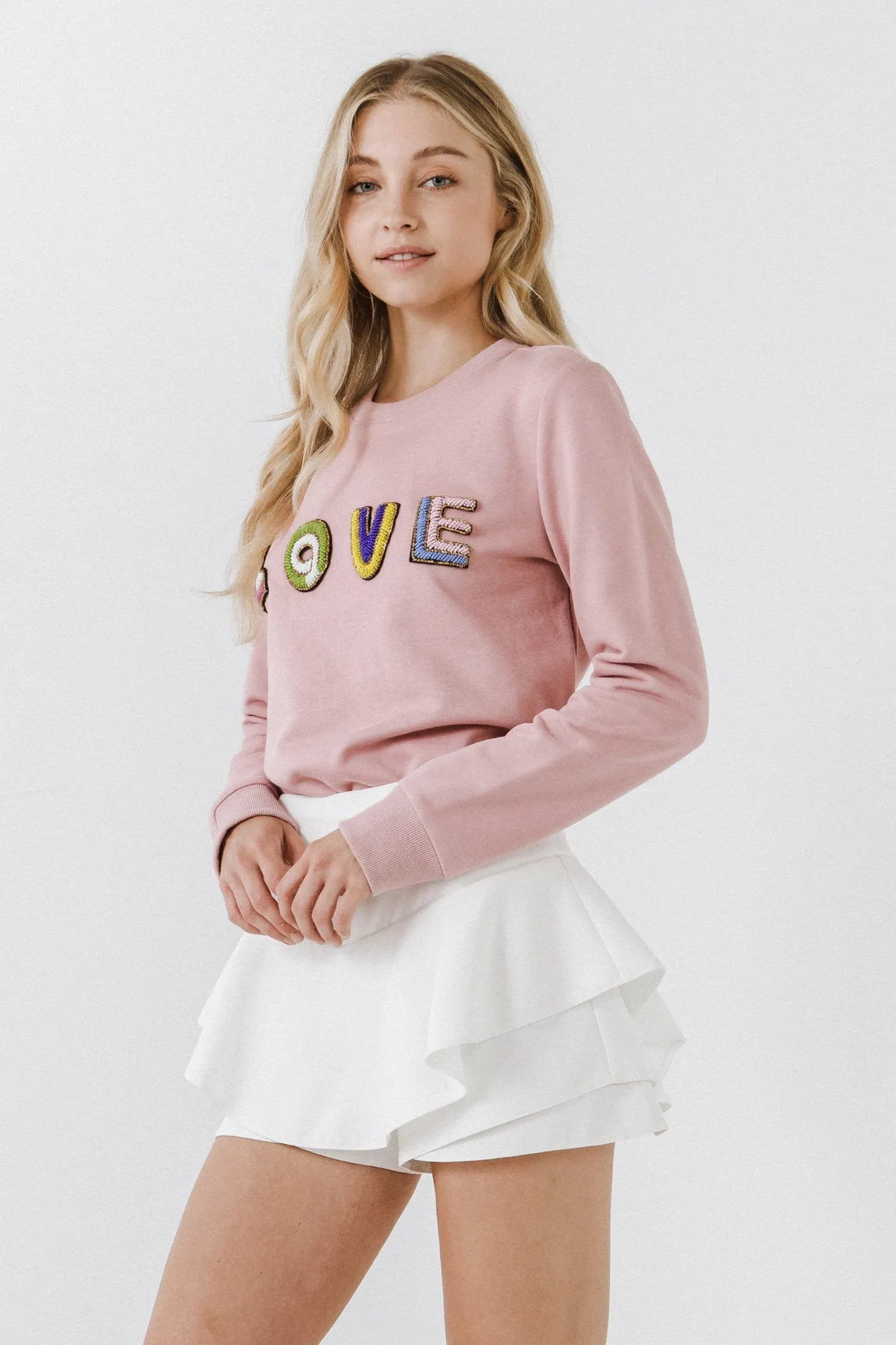 Endless Rose - Beads Lettering Sweatshirt