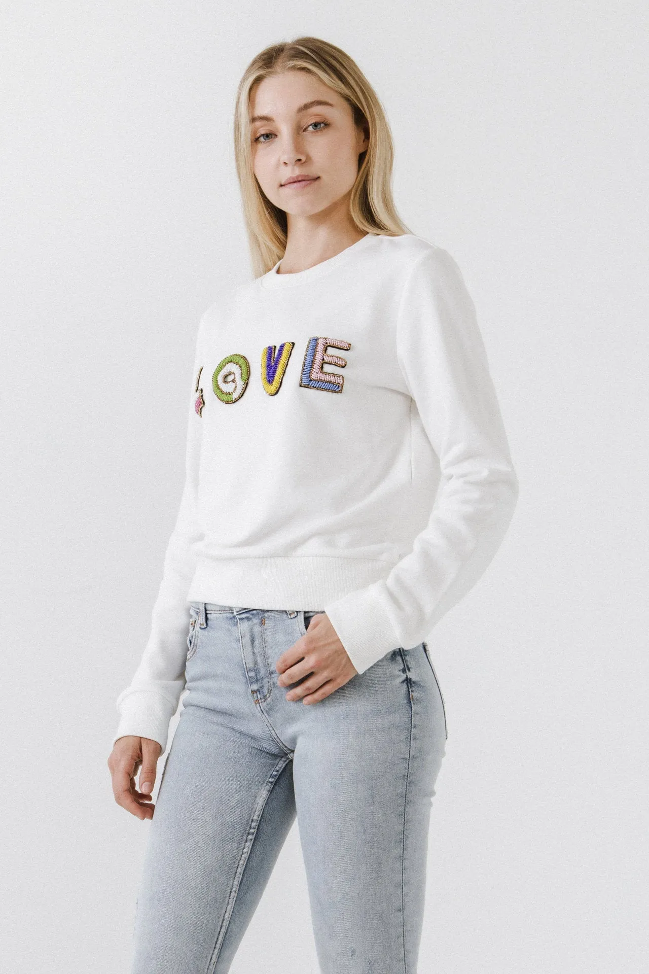 Endless Rose - Beads Lettering Sweatshirt