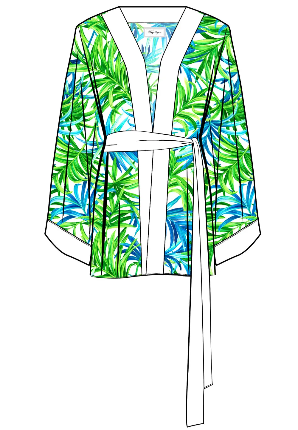 Euphoria – Paradise Palm Kimono (Off-White)