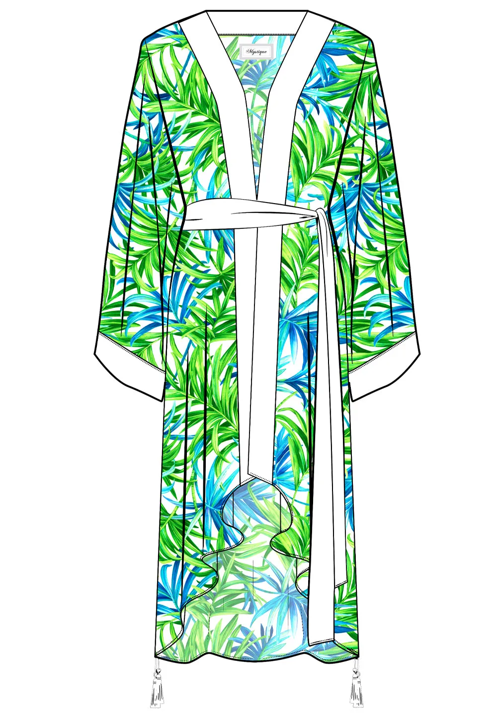 Euphoria – Paradise Palm Kimono (Off-White)
