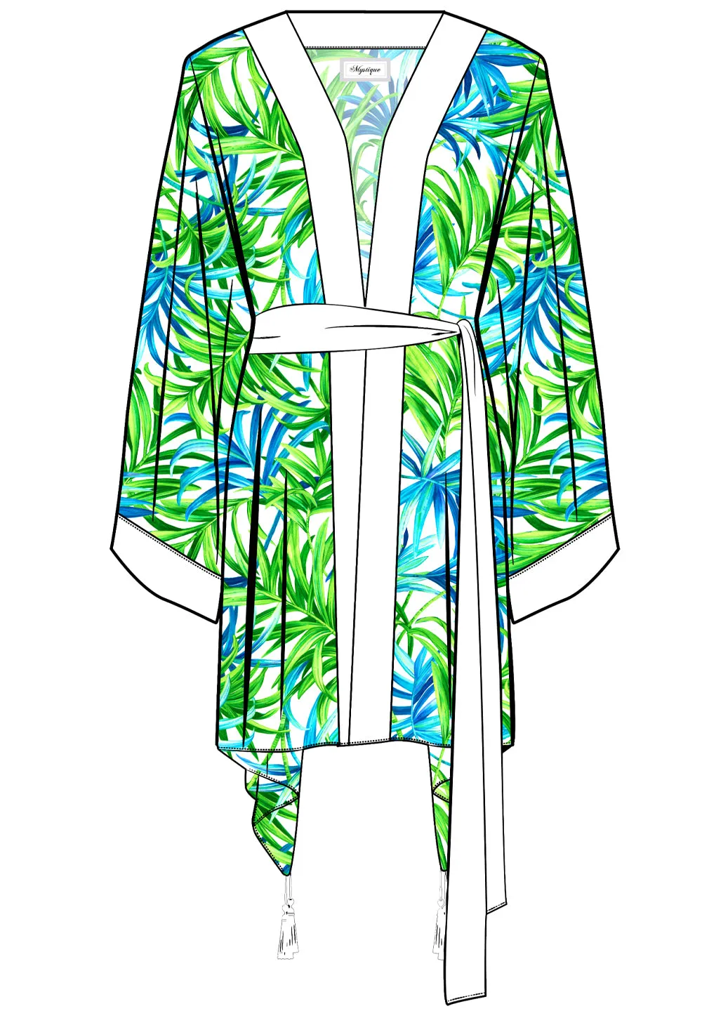 Euphoria – Paradise Palm Kimono (Off-White)