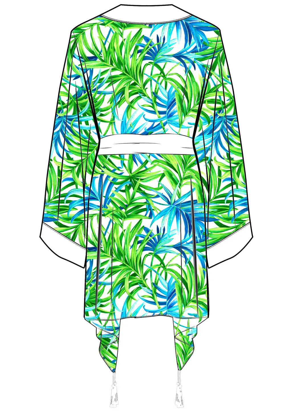 Euphoria – Paradise Palm Kimono (Off-White)