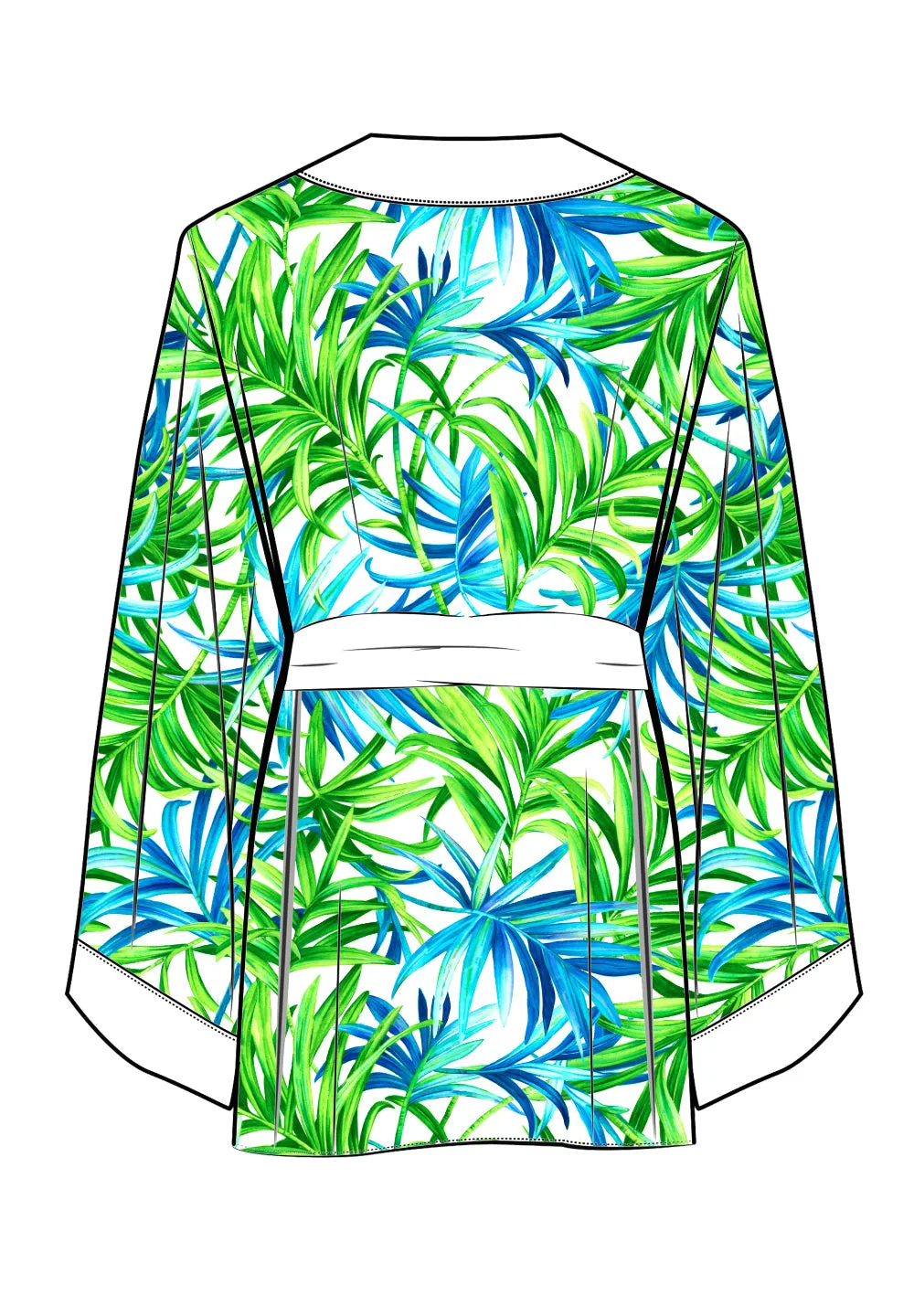 Euphoria – Paradise Palm Kimono (Off-White)