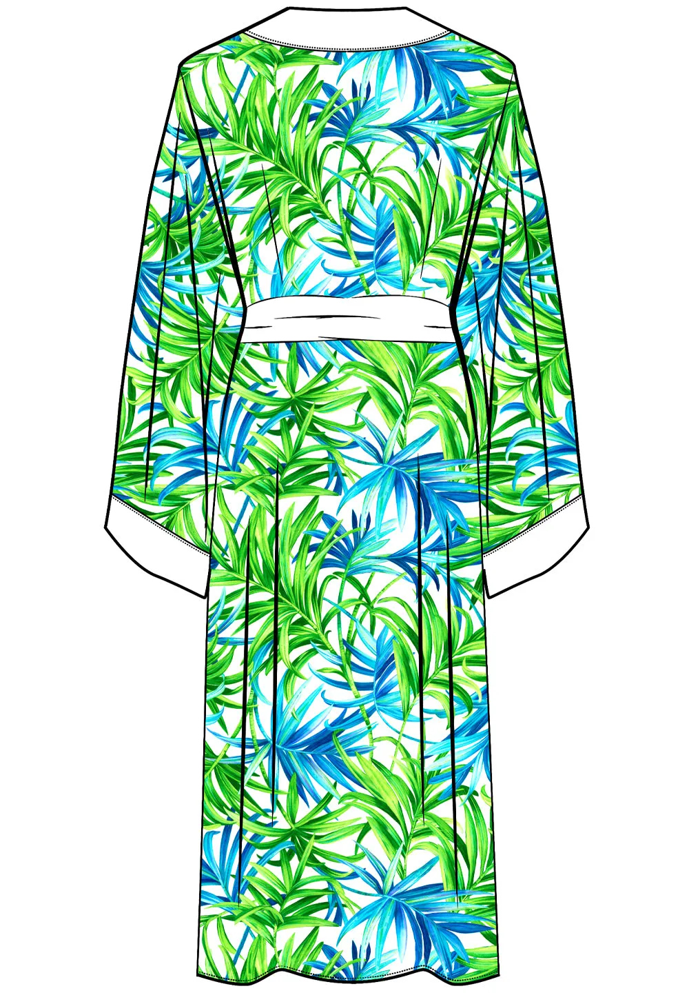 Euphoria – Paradise Palm Kimono (Off-White)
