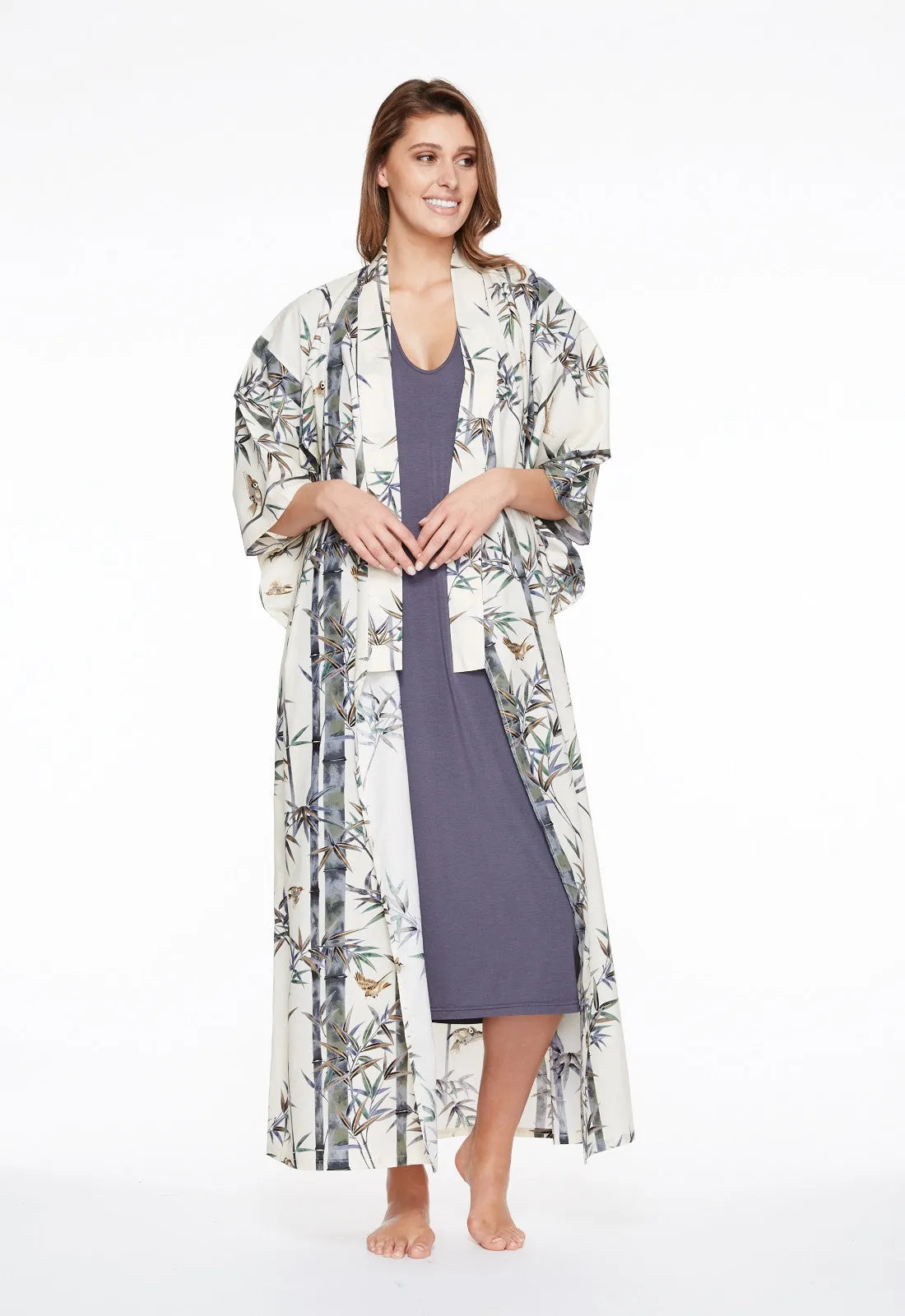 Exquisite Bamboo Womens Plus Size Cotton Kimono Robe