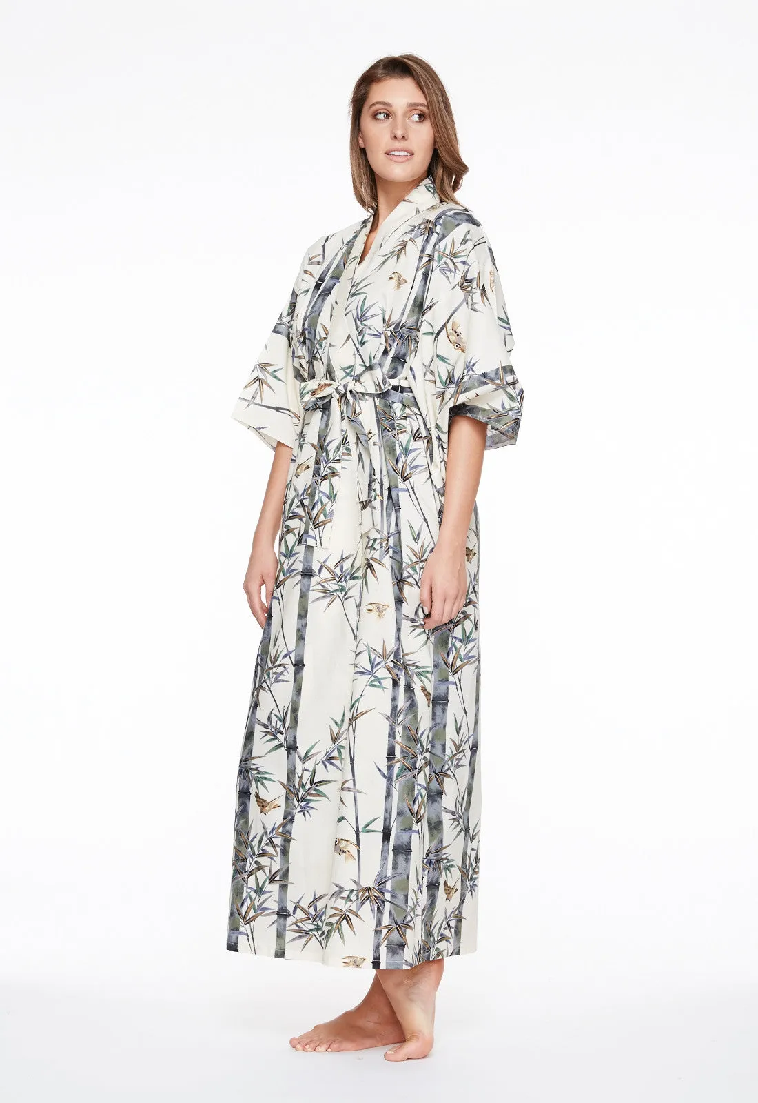 Exquisite Bamboo Womens Plus Size Cotton Kimono Robe