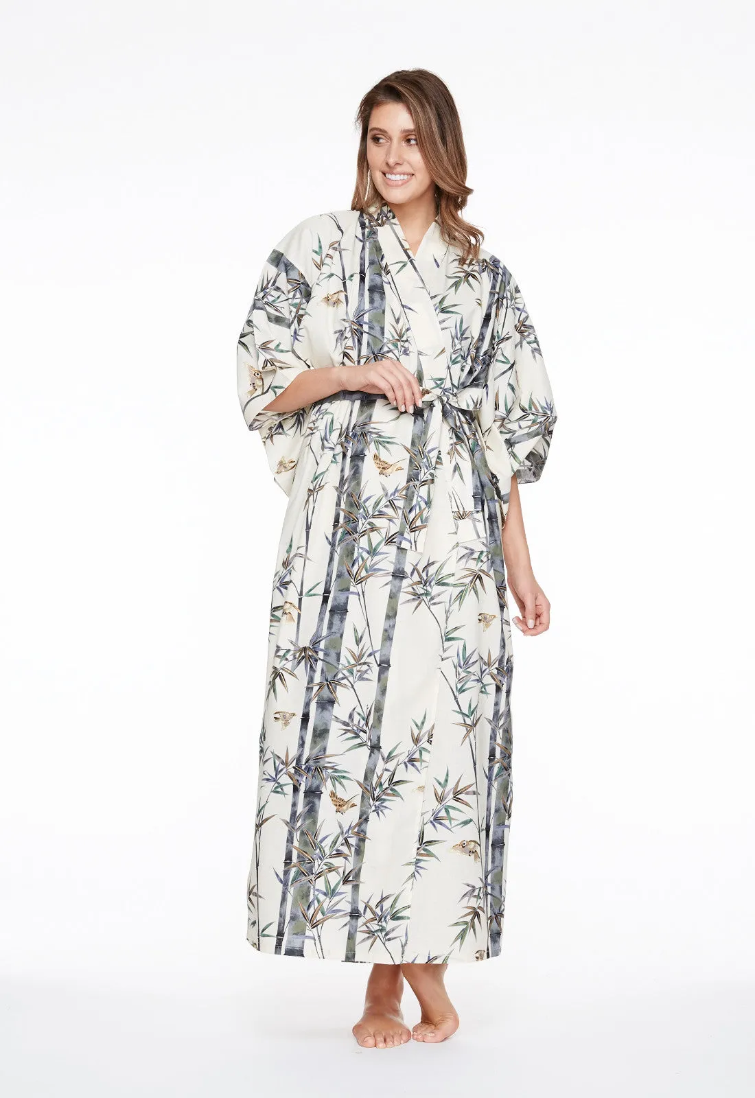Exquisite Bamboo Womens Plus Size Cotton Kimono Robe