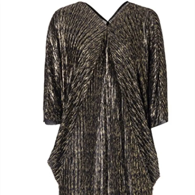 Fashion Pleated Midi Sweater Dress