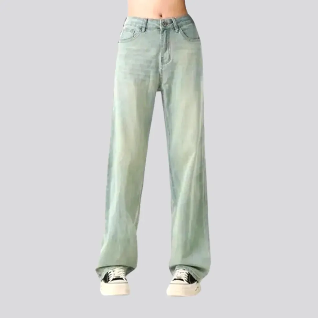 Fashion women's whiskered jeans