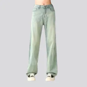 Fashion women's whiskered jeans