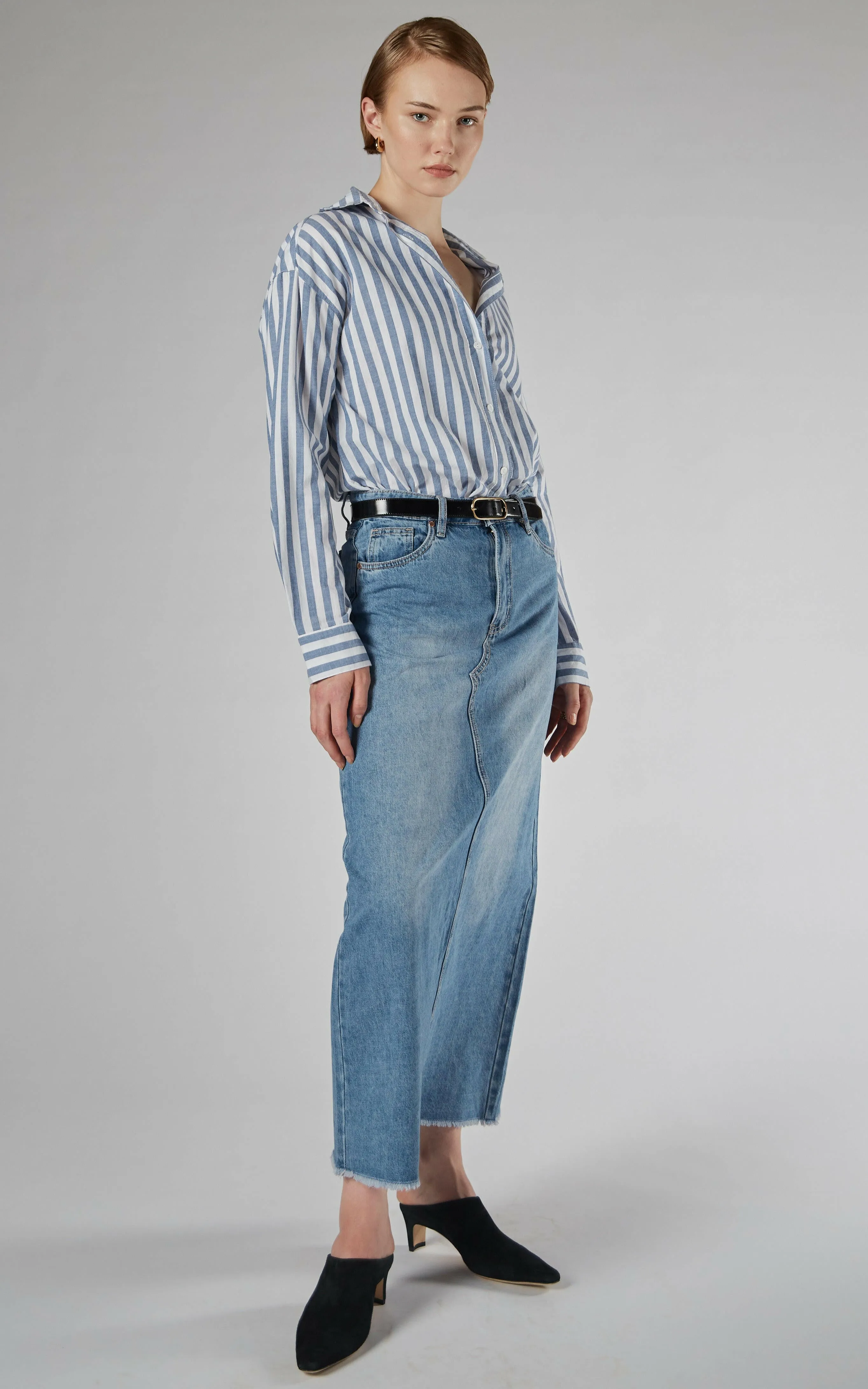 Finley Loose Blue Stripe Shirt