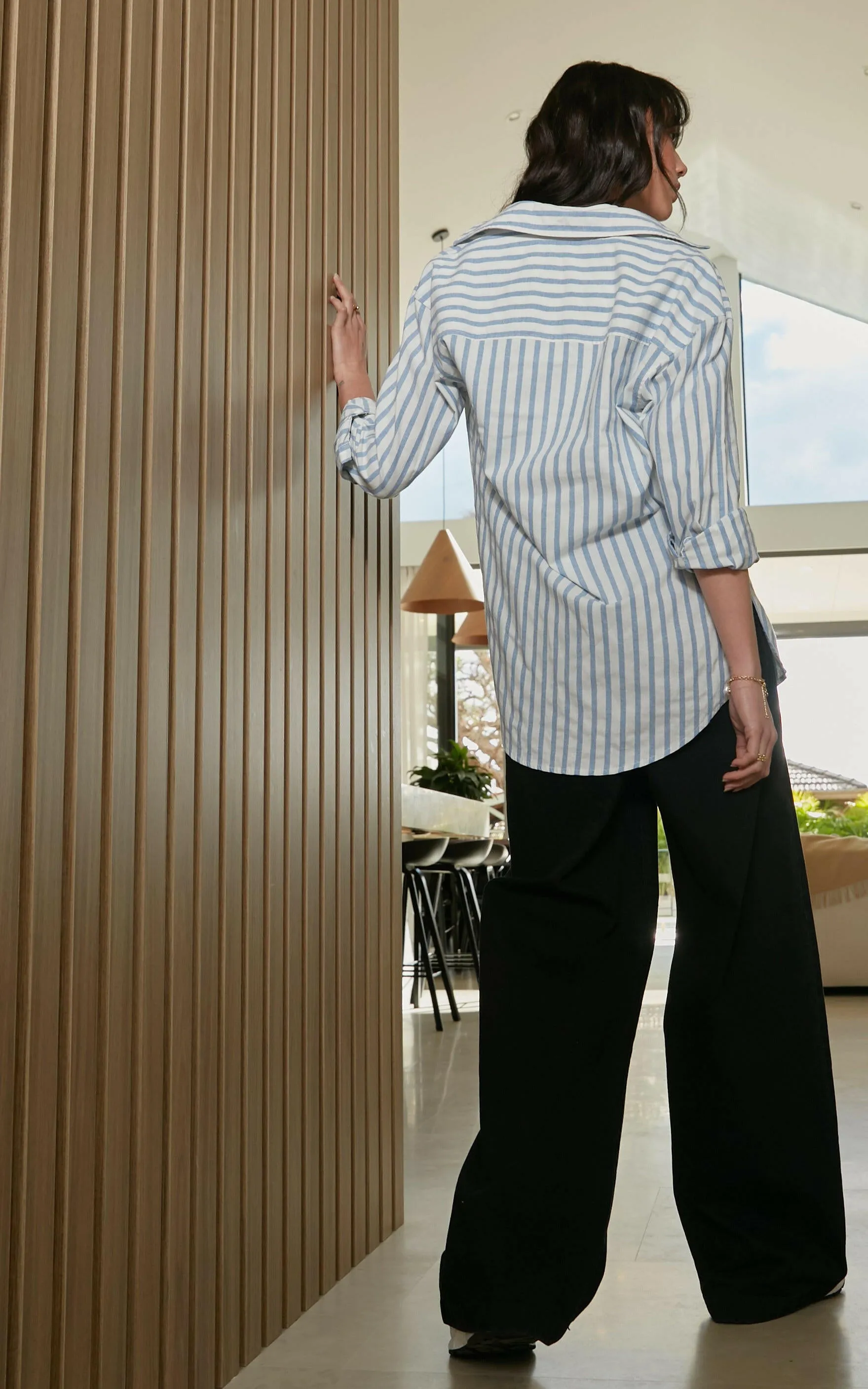 Finley Loose Blue Stripe Shirt