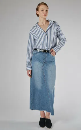 Finley Loose Blue Stripe Shirt