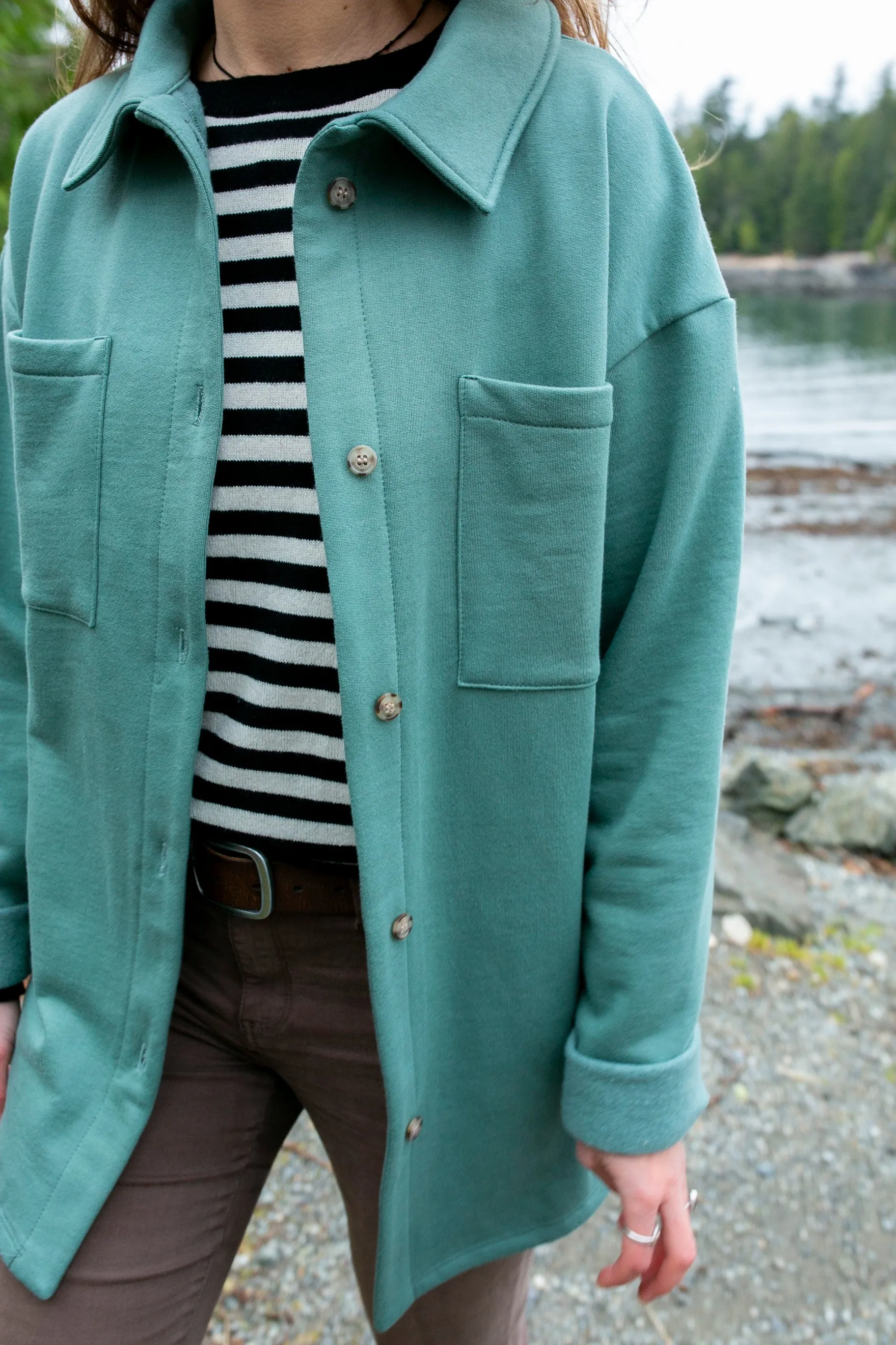 Fleece button-up shirt