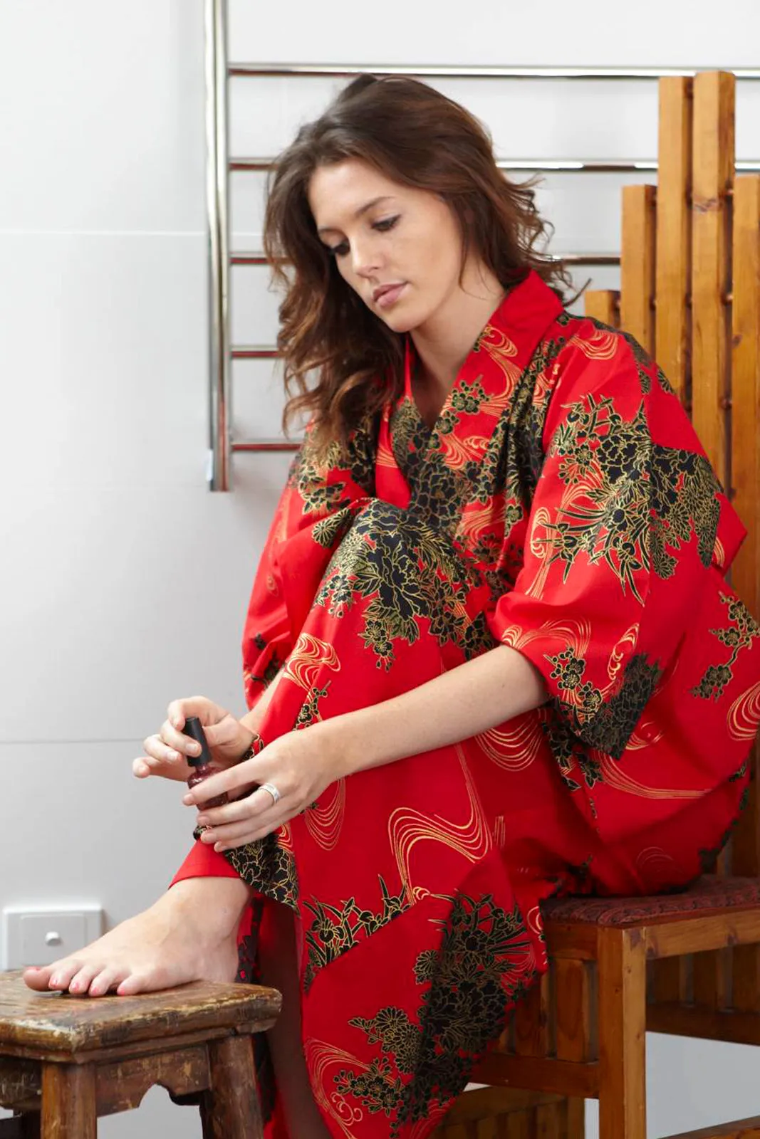 Flowing Womens Plus Size Cotton Kimono Robe