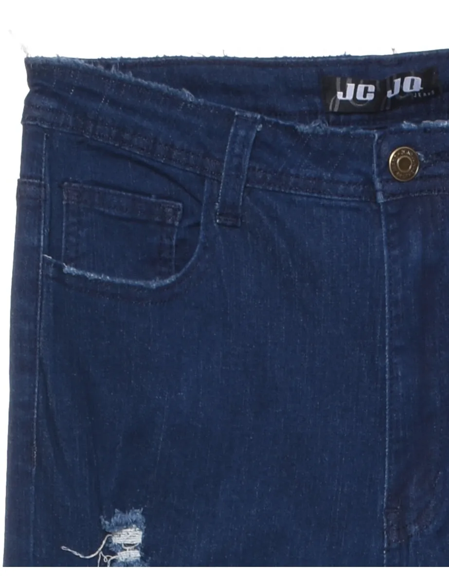 Frayed Hem Indigo Jeans - W28 L34
