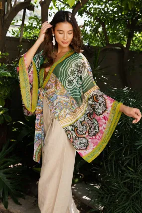 Free Spirit Boho Tie Front Wrap w/ Armholes