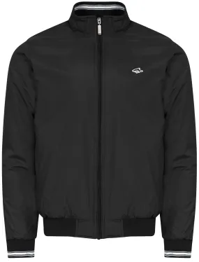 Gadon Zip Through Harrington Jacket in Black  - Le Shark