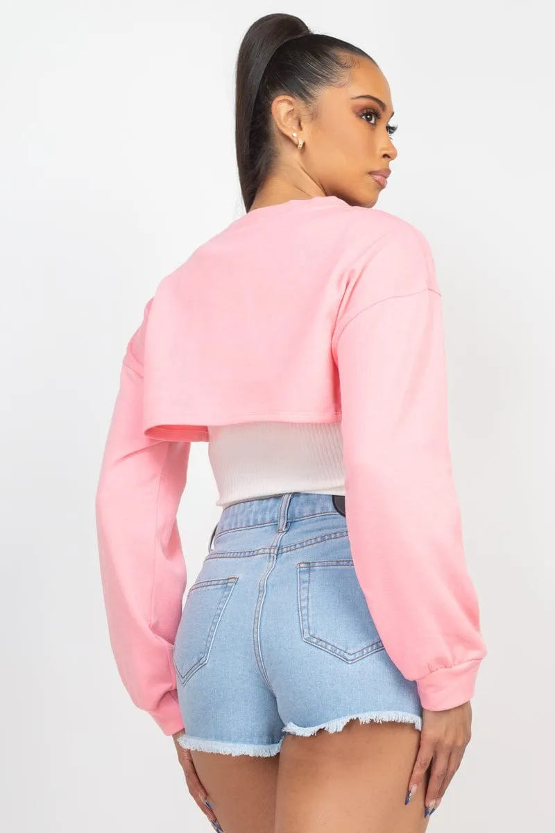 Geovan Shrug Sweater Crop Top