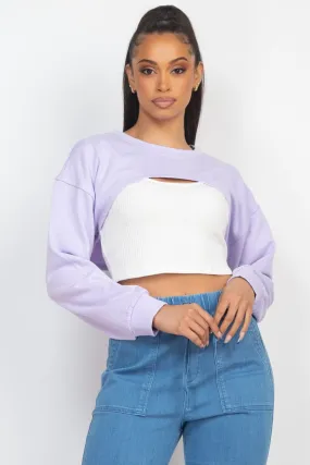 Geovan Shrug Sweater Crop Top