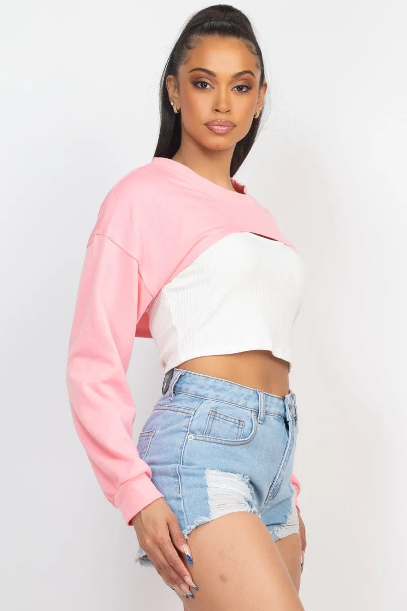 Geovan Shrug Sweater Crop Top
