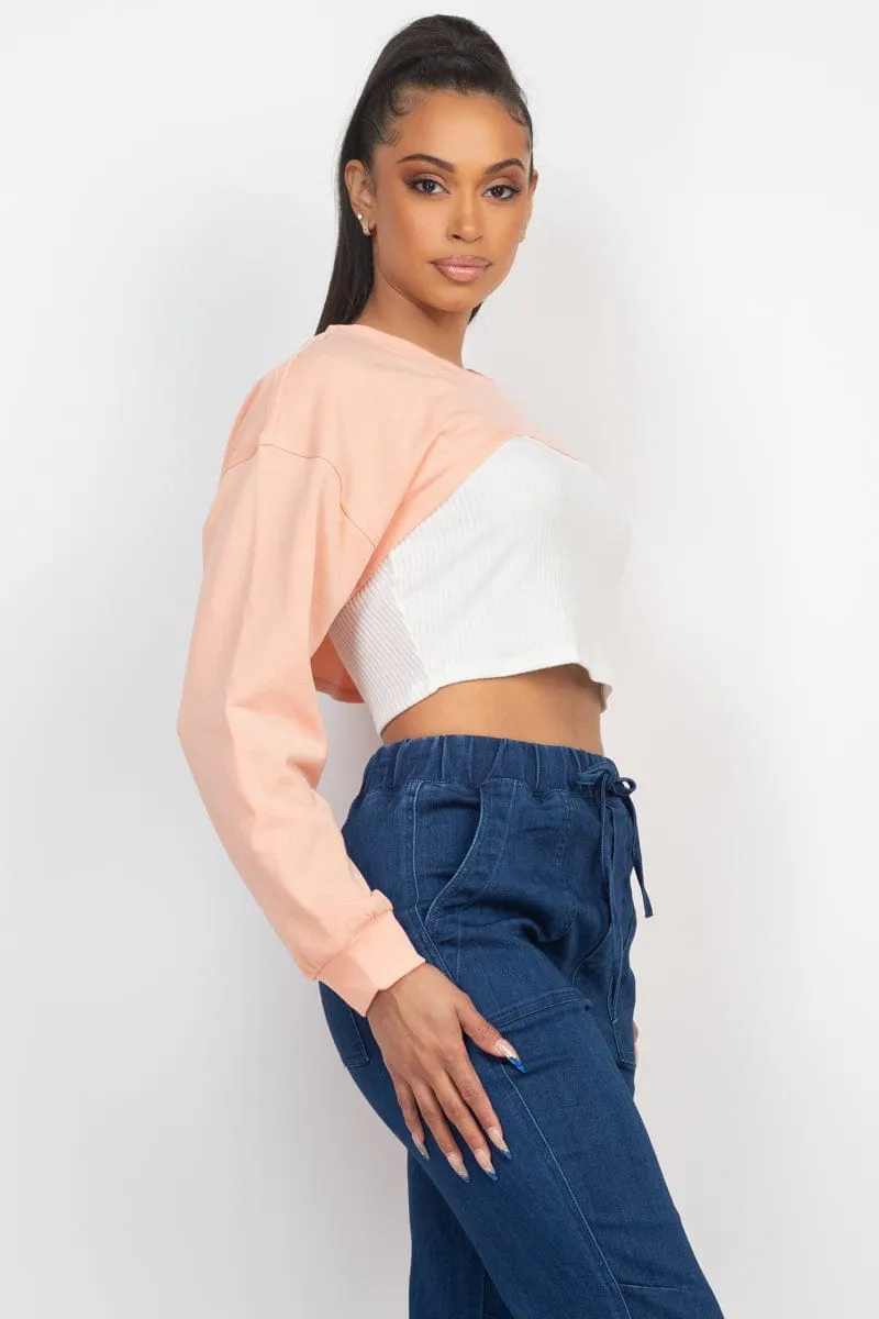 Geovan Shrug Sweater Crop Top