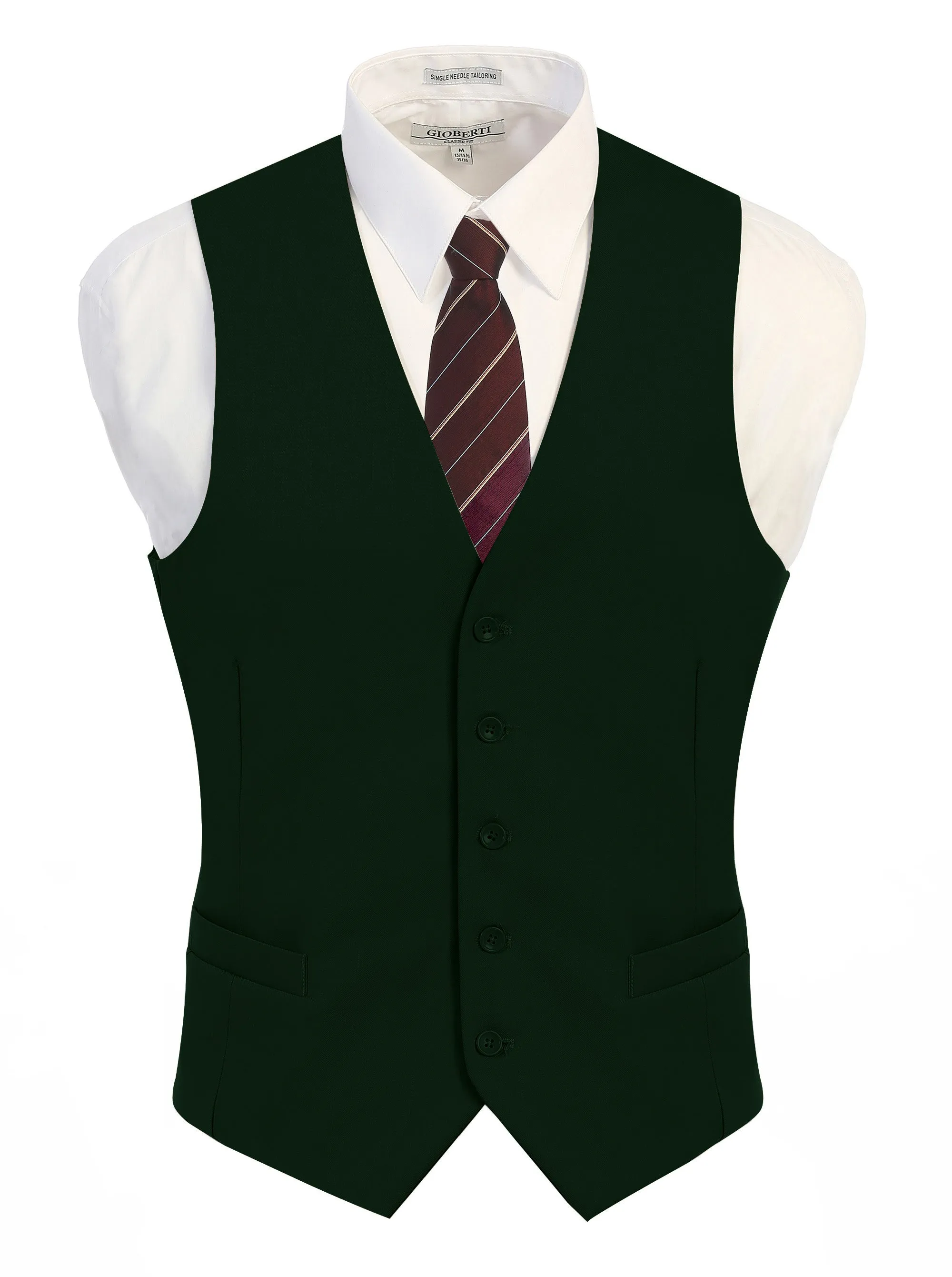 Gioberti Men's Hunter Green Formal Suit Vest
