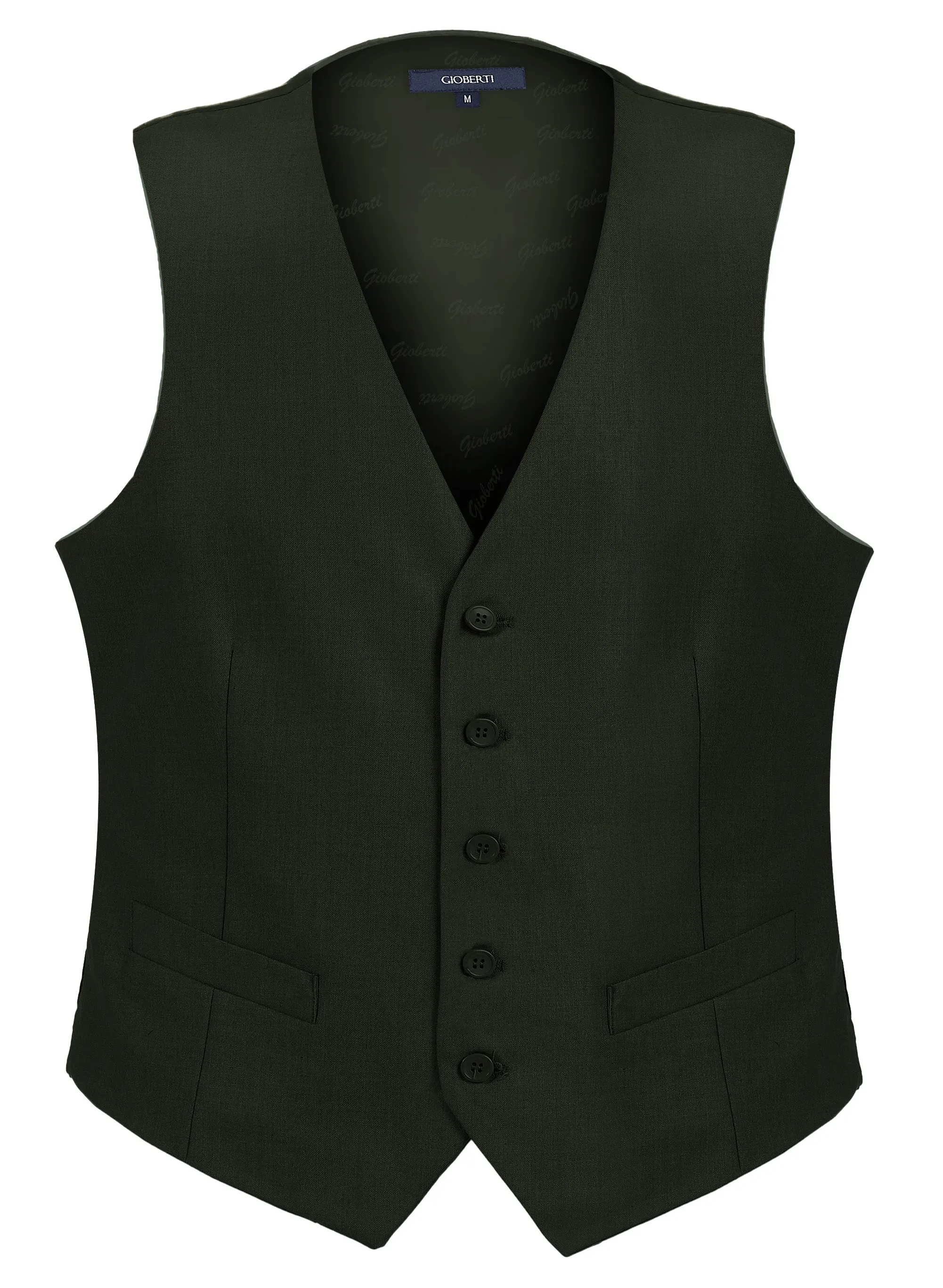 Gioberti Men's Olive Formal Suit Vest