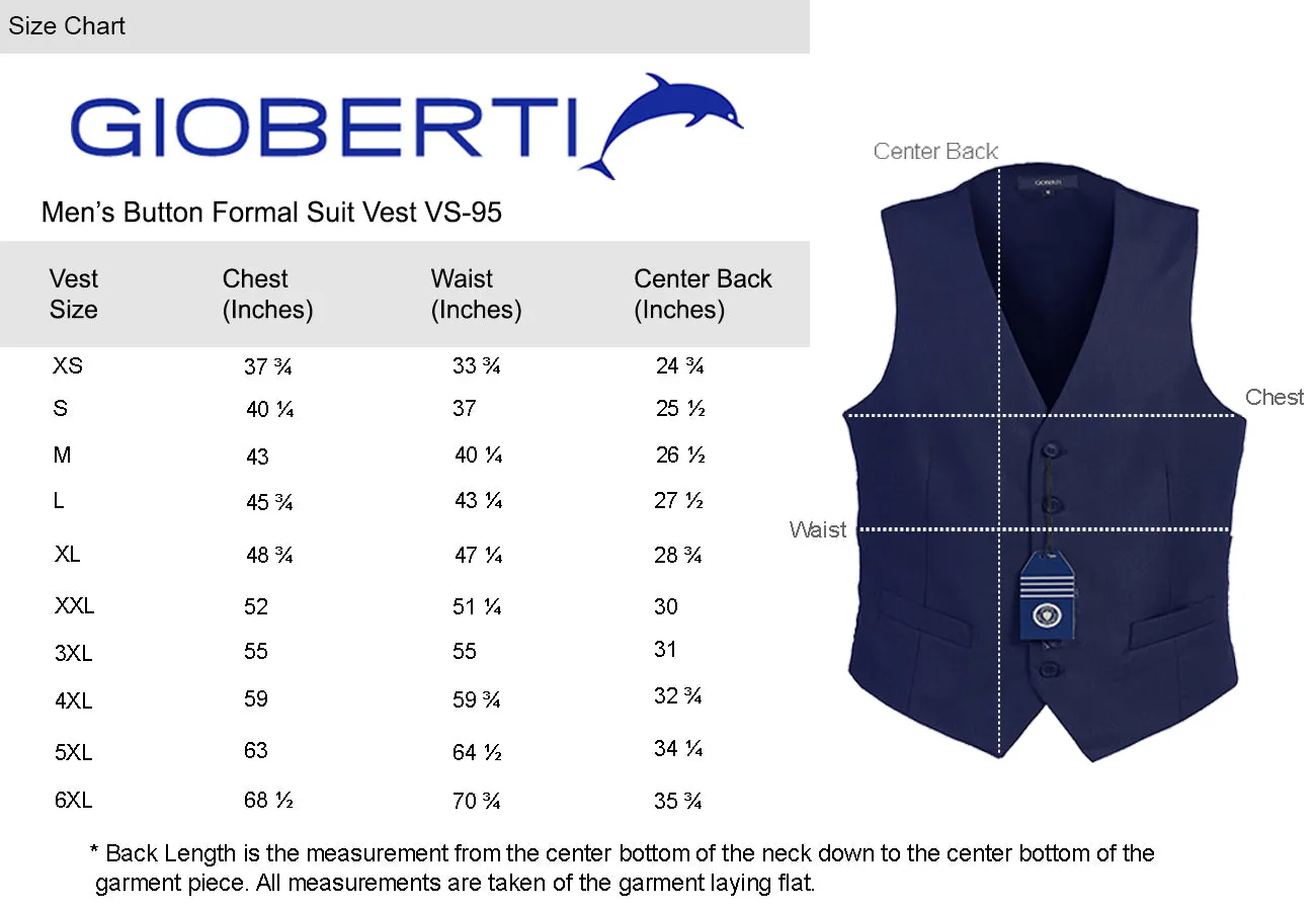 Gioberti Men's Olive Formal Suit Vest